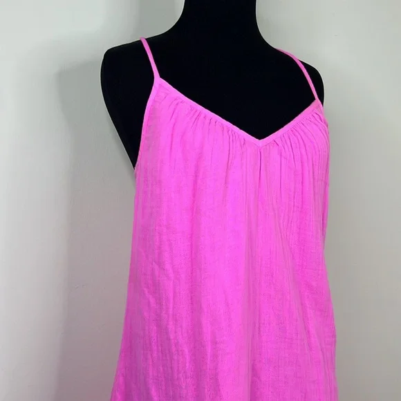 VINEYARD VINES Pink Neon Confetti Strappy Cross Back Coverup Dress XXS - Picture 2 of 7